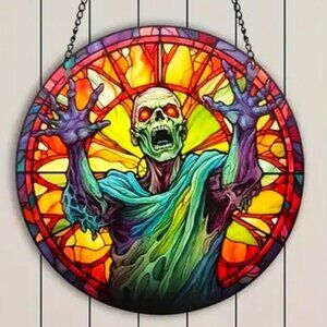 Zombie Suncatcher Halloween Evil Dead Creepy Spooky Scary Horror In/Outdoor